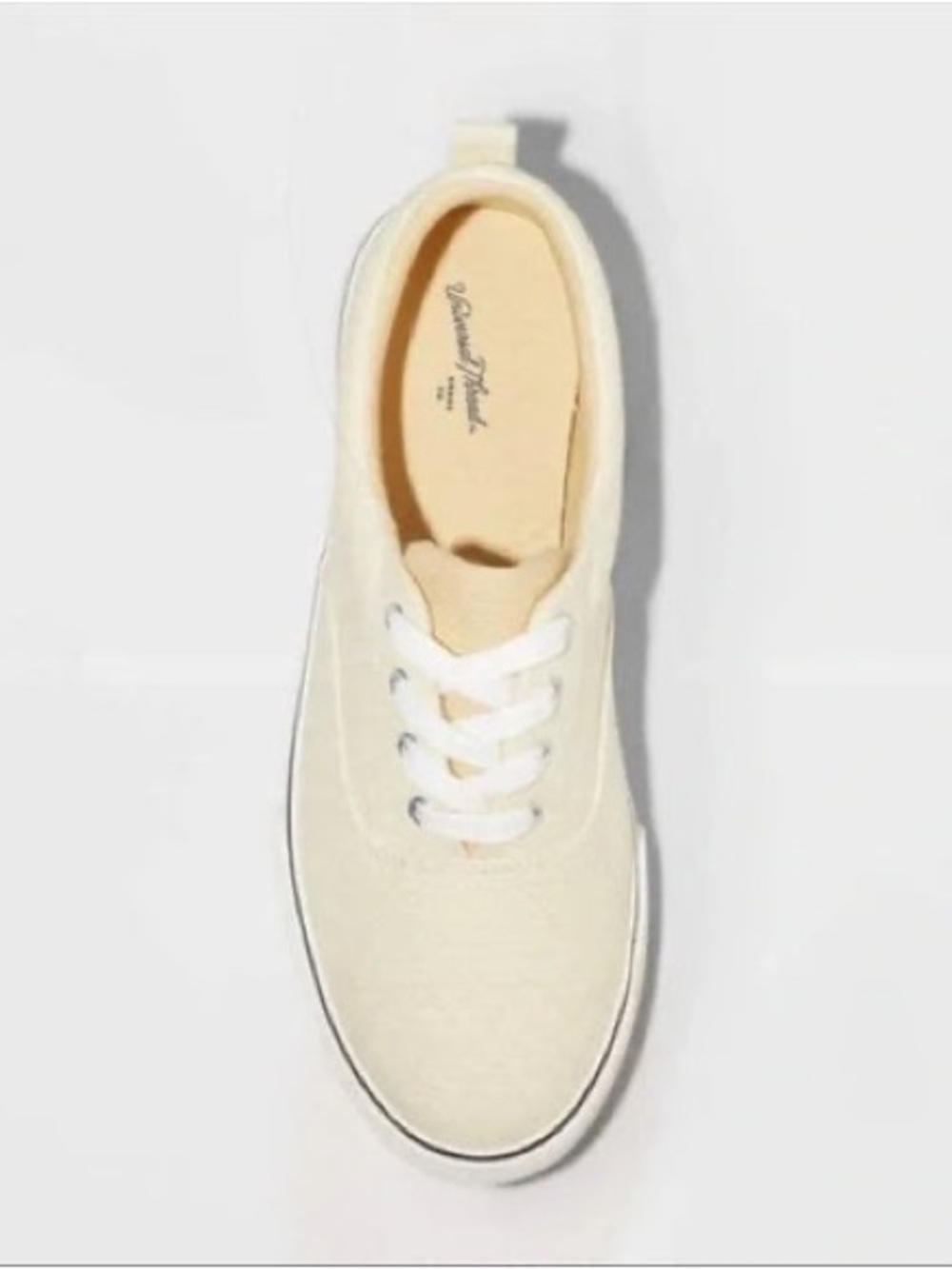 Universal Thread Light Yellow Cream Canvas Lace Up Sneakers - Picture 2 of 5